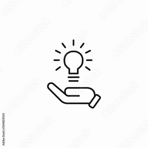 hand holding lightbulb icon sign vector