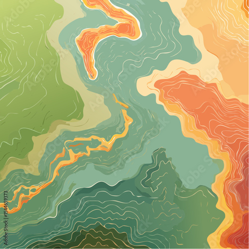 topographic line contour map background, geographic grid map, bold vibrant lines