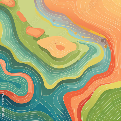 topographic line contour map background, geographic grid map, bold vibrant lines