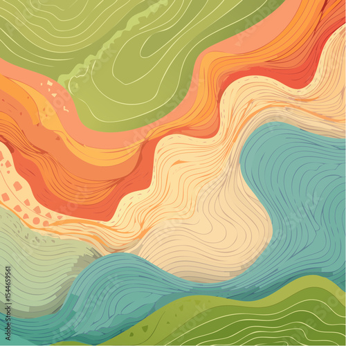 topographic line contour map background, geographic grid map, bold vibrant lines