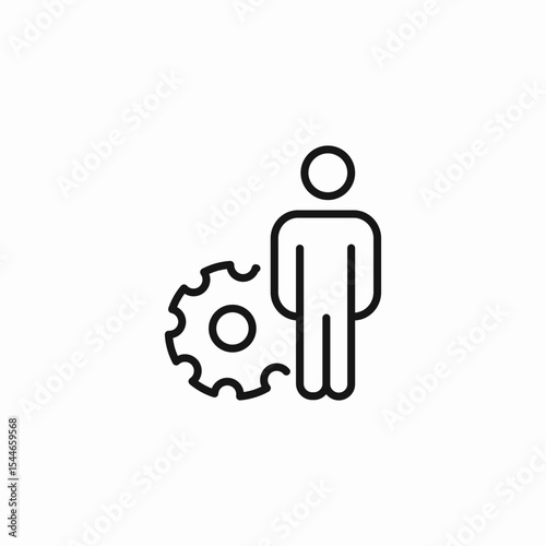person with gear icon sign vector
