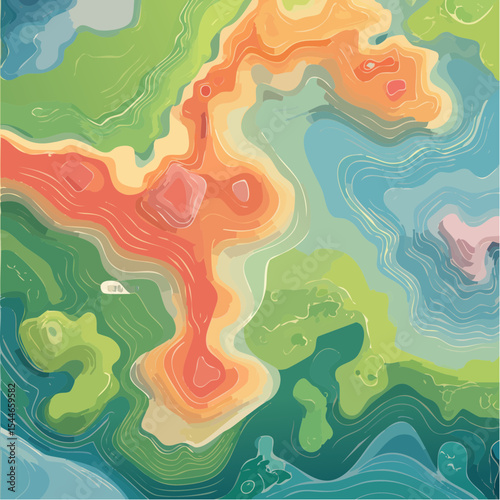 topographic line contour map background, geographic grid map, bold vibrant lines