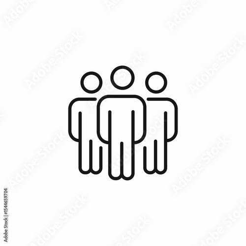 three person group icon sign vector