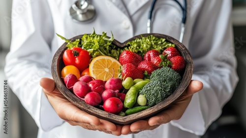 Heart-Healthy Nutrition: Doctor's Recommended Diet with Fresh Fruits and Vegetables for Cholesterol Awareness