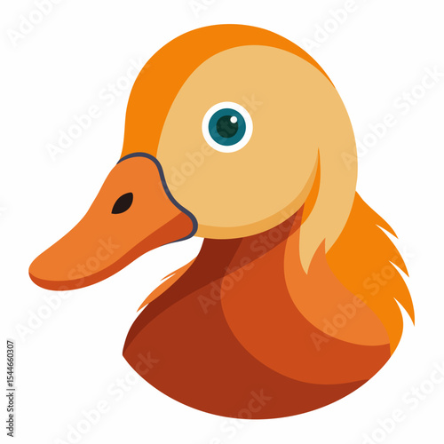 Cute cartoon duck head illustration