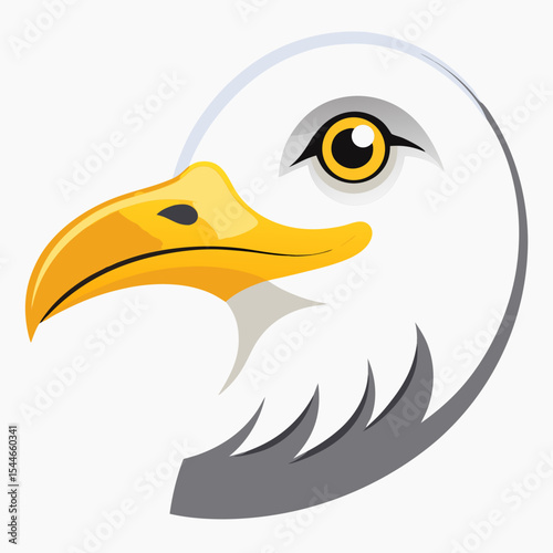 Stylized seagull head profile illustration