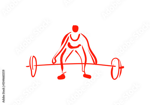 line art illustrations depicting a weightlifter in different phases of a barbell squat or clean
