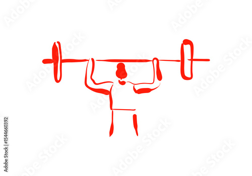 line art illustrations depicting a weightlifter in different phases of a barbell squat or clean