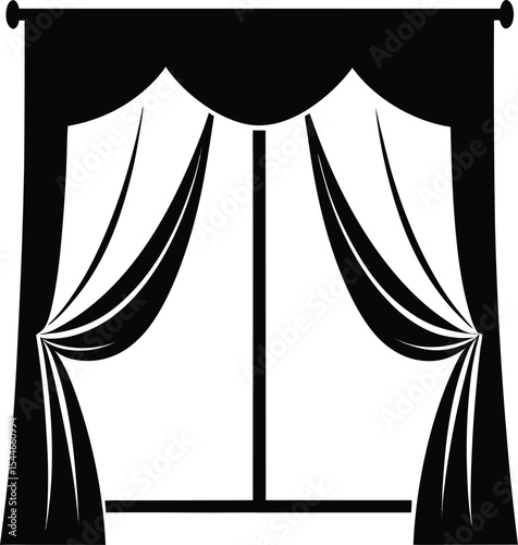 curtains on white background