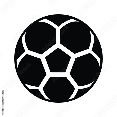 Soccer Ball Silhouette in Black on White Background for Sports and Athletic Graphics