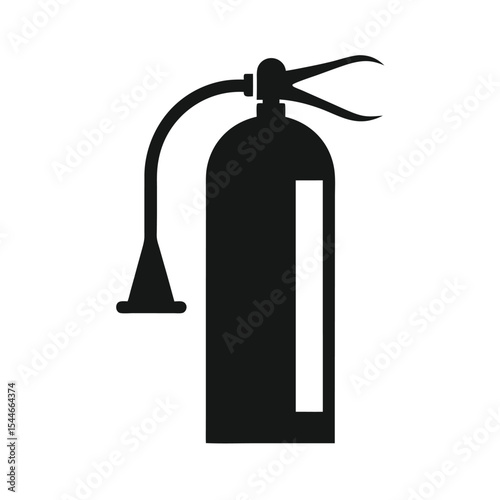 Fire Extinguisher Silhouette in Black for Safety, Emergency Equipment, and Fire Prevention
