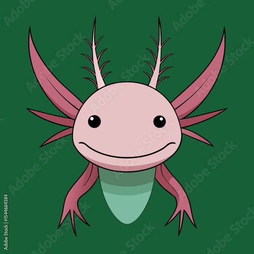 Adorable cartoon axolotl illustration