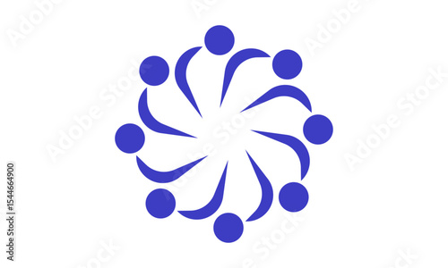 Abstract Community Logo Design – Modern Symbol Representing Unity, Diversity, and Connection in a Circular Form