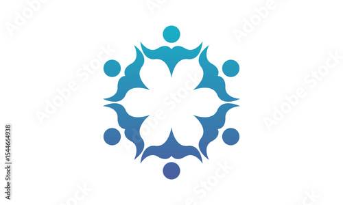 Collaboration Team Logo Design – Abstract Group Symbol Representing Unity, Partnership, and Collective Effort
