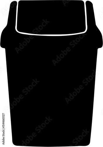 silhouette vector illustration of a trash can, isolated on white