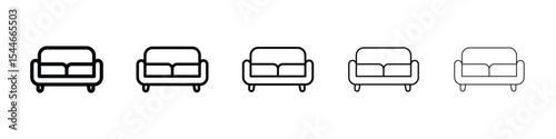 Couch icon filled flat sign concept for web design.