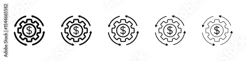 Costs optimization icon filled flat sign concept for web design.