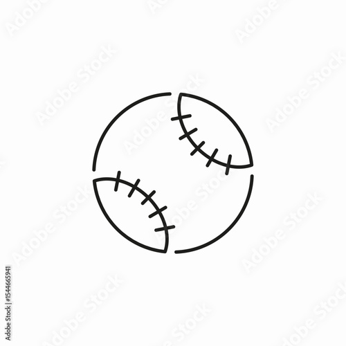 baseball ball stitches icon sign vector