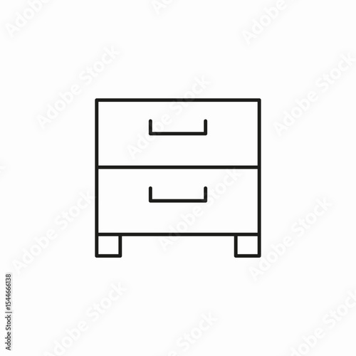 bedside table drawer icon sign vector