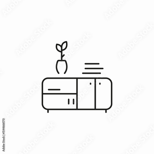 cabinet storage unit icon sign vector