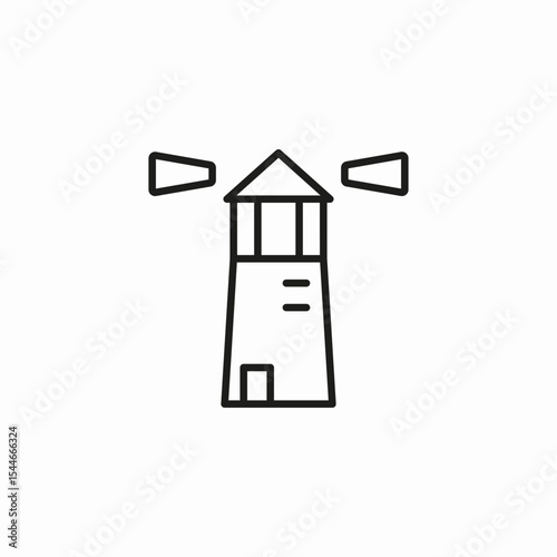 coastal lighthouse beacon icon sign vector