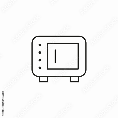 countertop microwave oven icon sign vector