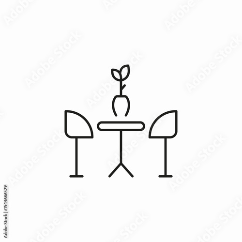 dining table chairs icon sign vector
