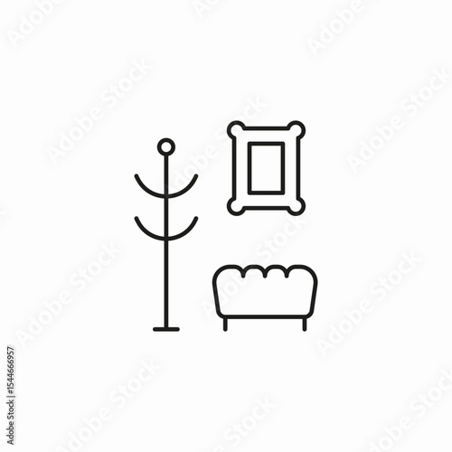 home furniture set icon sign vector