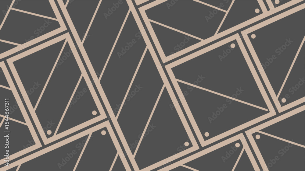 geometric tile pattern showing metallic grout and charcoal colored tiles

