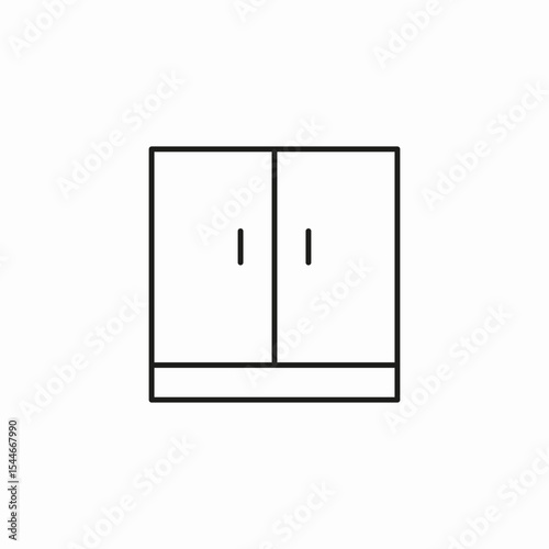 two door closet icon sign vector