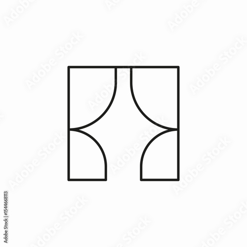 window curtain design icon sign vector
