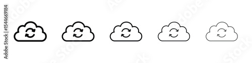 Cloud sync icon filled flat sign concept for web design.
