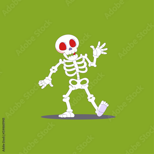 Cartoon Skeleton Character icon logo vector design