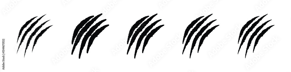 Fototapeta premium Claws scratches icon filled flat sign concept for web design.