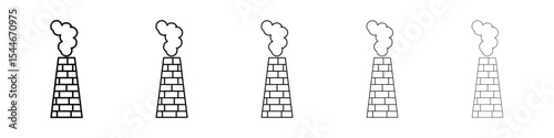 Chimney smoke icon filled flat sign concept for web design.