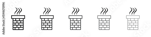 Chimney icon filled flat sign concept for web design.