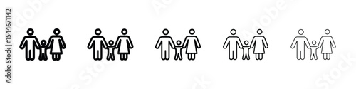 Child custody icon filled flat sign concept for web design.