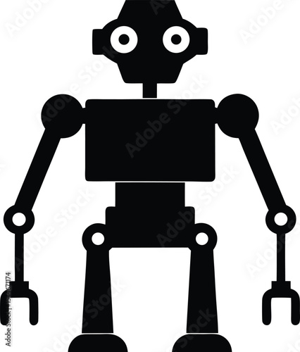 Retro Robot Illustration Vintage Futuristic Mechanical Design
