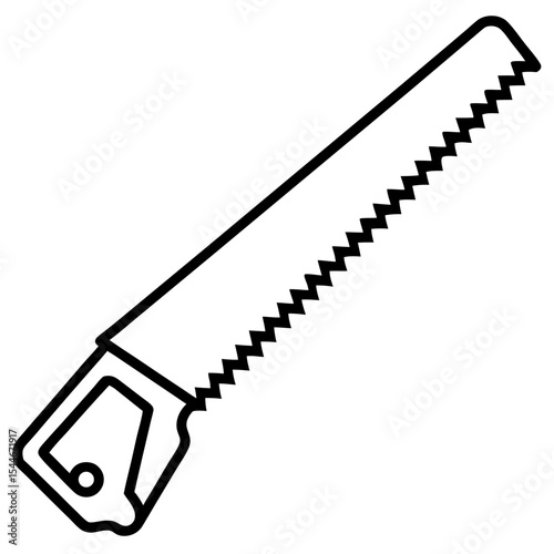 Minimalist Handsaw Line Art Illustration
