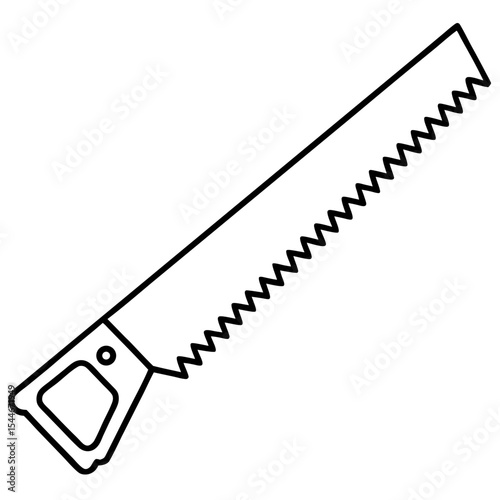 Minimalist Handsaw Line Art Illustration