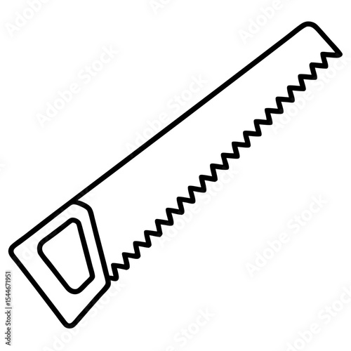 Minimalist Handsaw Line Art Illustration
