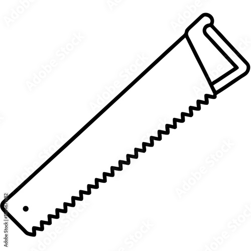 Minimalist Handsaw Line Art Illustration
