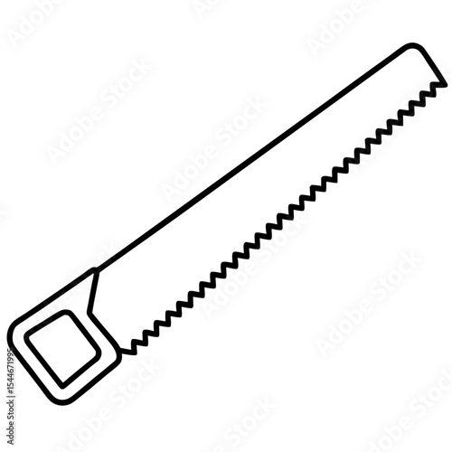Minimalist Handsaw Line Art Illustration