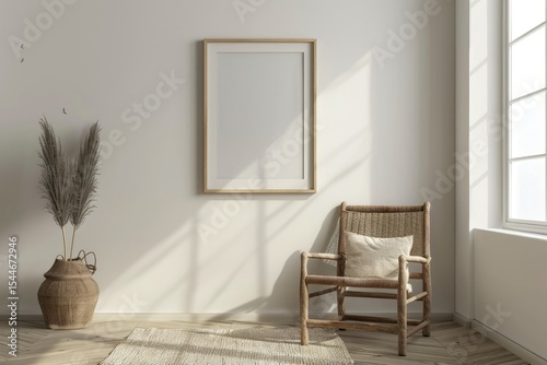 Free Poster Mockup 3D Realistic Framed Art Display in a Photo Frame Render
