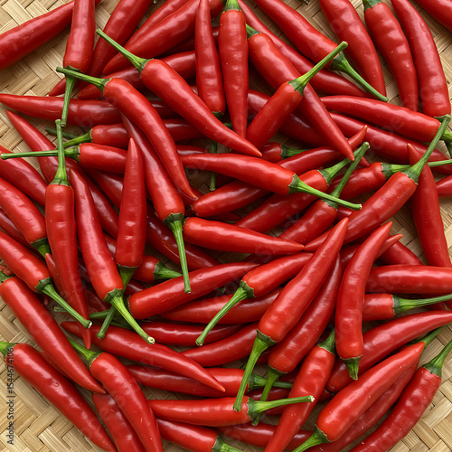 Wallpaper Mural Close-Up of Fresh Red Chili Peppers on Tray Background Torontodigital.ca