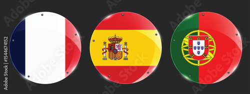 National Design Featuring France, Spain, and Portugal Identity