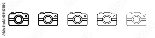 Camera icon filled flat sign concept for web design.