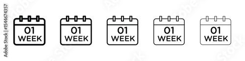 Calendar week icon filled flat sign concept for web design.