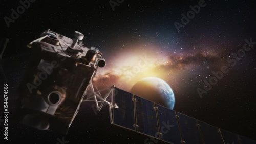 Wallpaper Mural Satellite Orbiting Earth in Space Torontodigital.ca