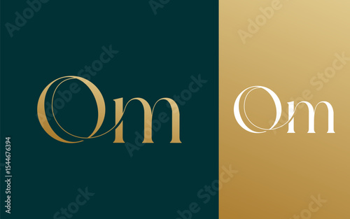 Initial letter OM MO logo design vector illustration for couple, wedding, and business